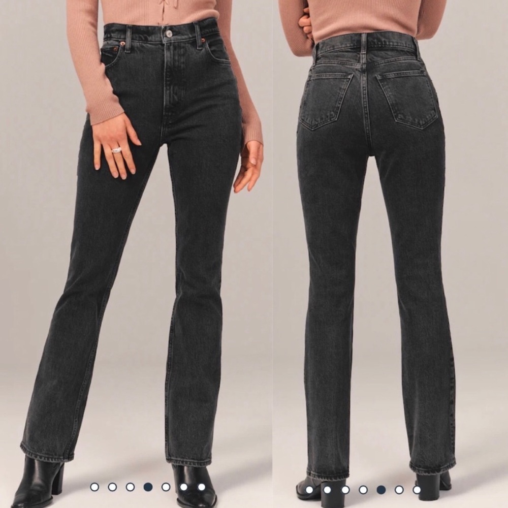 Abercrombie & Fitch Women's High Rise 70s Vintage Flare Jeans - Black